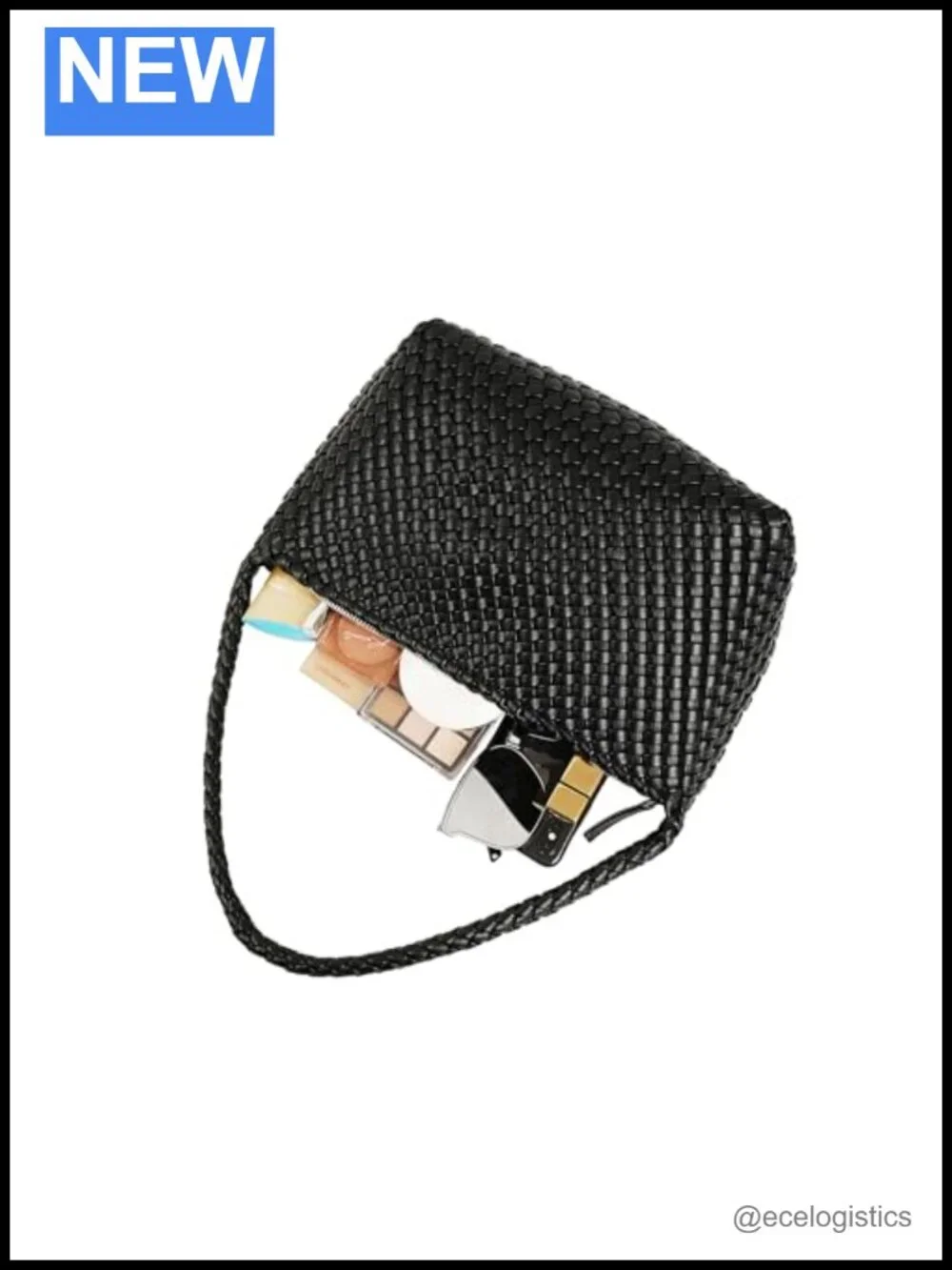 Vegan Leather Woven Tote Bag Slouchy Hobo Purse Handbag Shoulder Strap Zipper